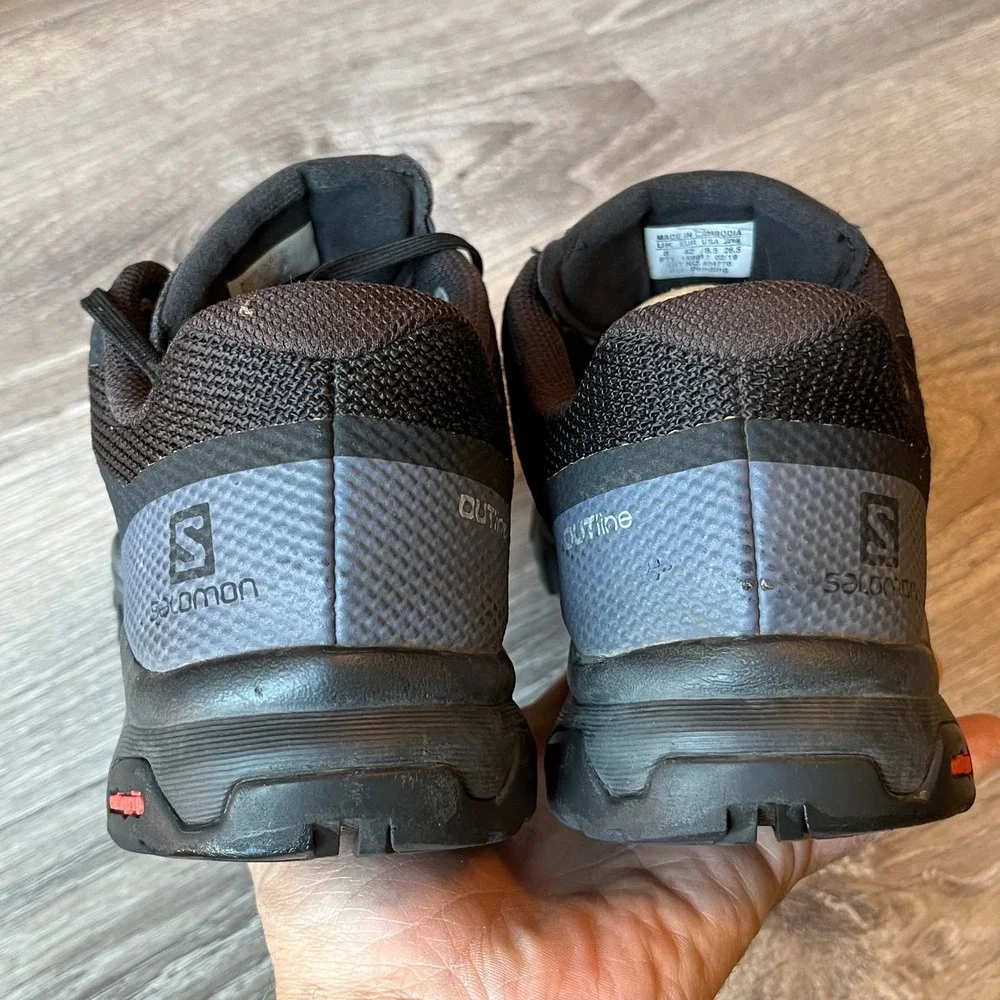 Salomon Outline‎ GTX Waterproof Low Hiking Shoes Black Mens 8.5 UK 8 EU 42